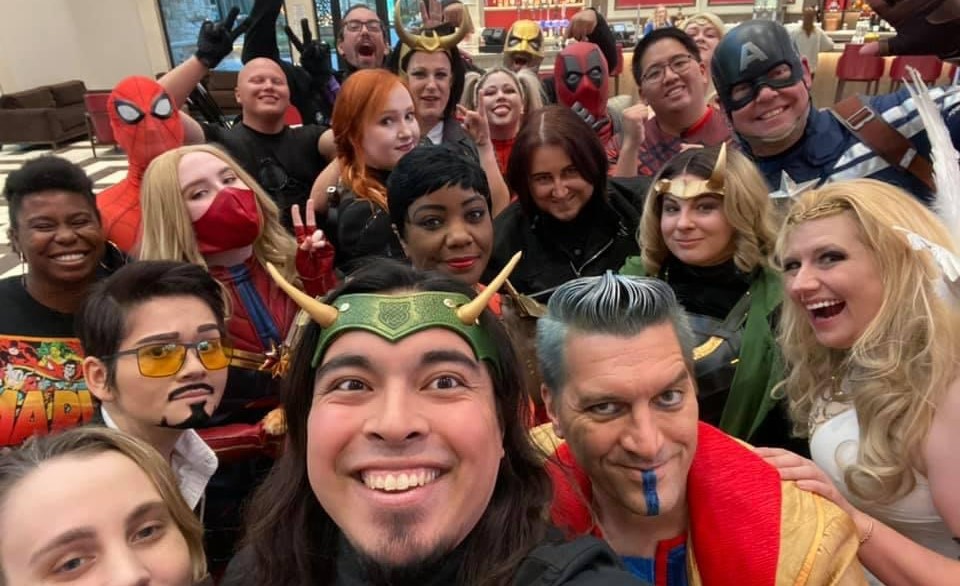 Selfie of Cosplayers as various Marvel Characters
