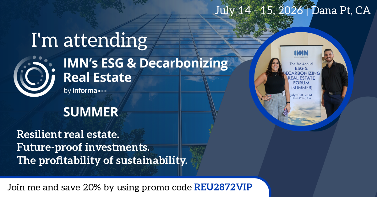 ESG & Decarbonizing Real Estate Summer Marketing Banner for Attendees