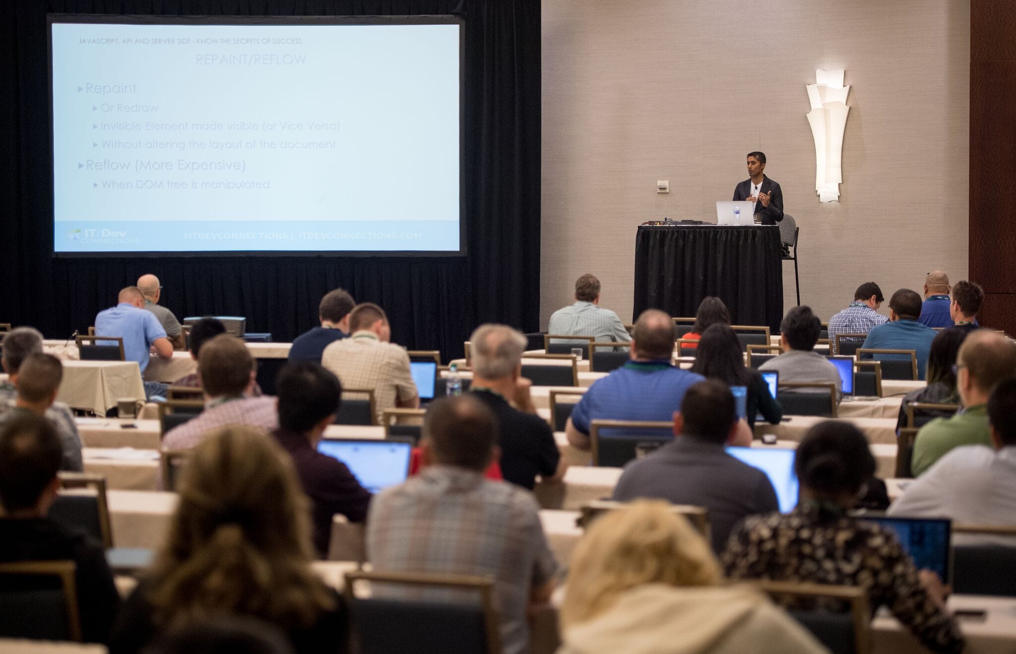 IT Dev Connections Speaker Leads In-depth training conference Session to a Group of IT Pros and Developers and DevOps.