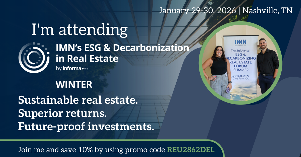 ESG & Decarbonizing Real Estate Winter Marketing Banner for Attendees