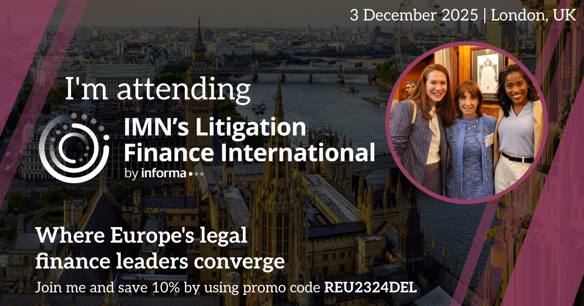 Litigation Finance Marketing Banner for Attendees