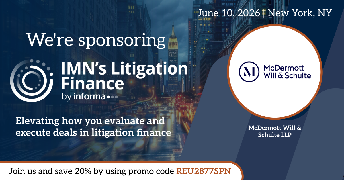 Litigation Finance Marketing Banner for Sponsors