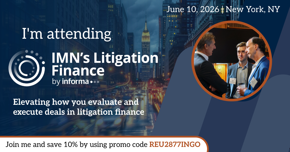 Litigation Finance Marketing Banner for Attendees