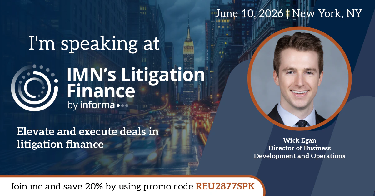 Litigation Finance Marketing Banner for Speakers