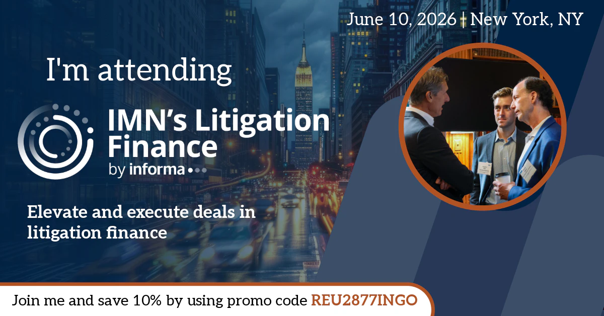 Litigation Finance Marketing Banner for Attendees