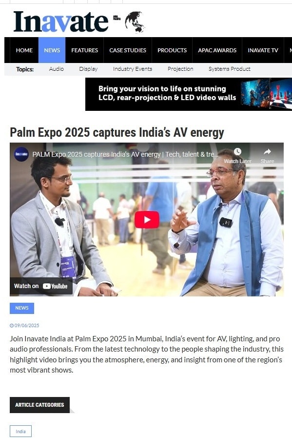 print media coverage from Inavate