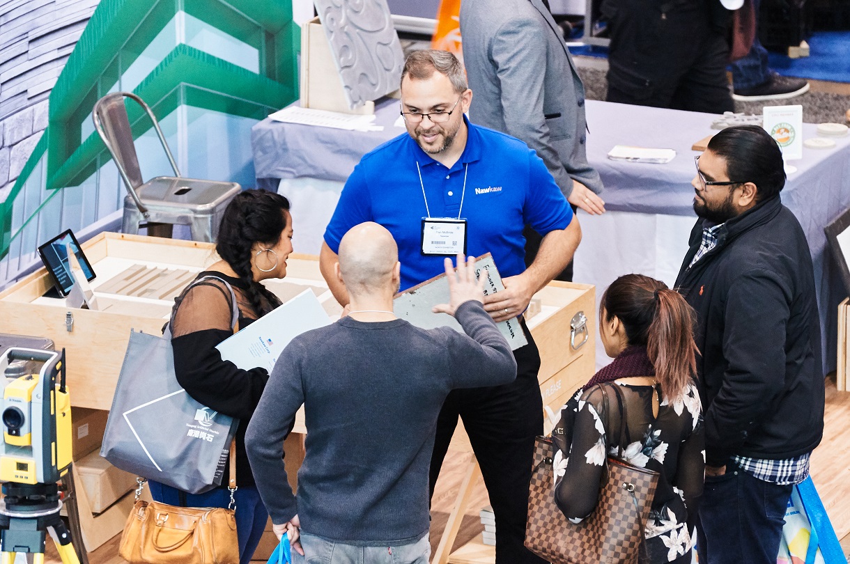 Busy tradeshow booth