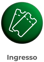 Botão circular verde com ícone de dois ingressos e a palavra Ingresso abaixo.