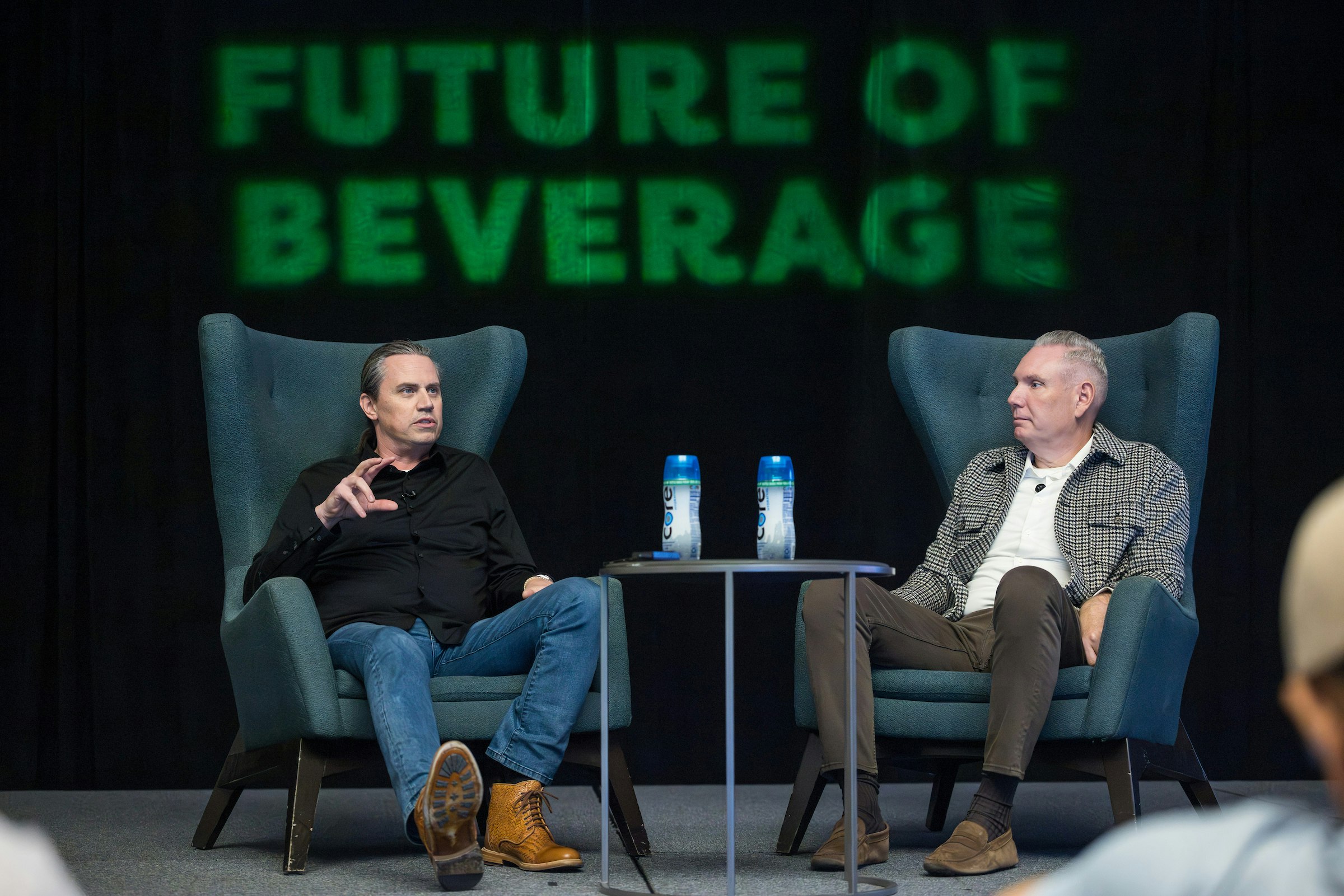 Two Future of Beverage Speakers on stage