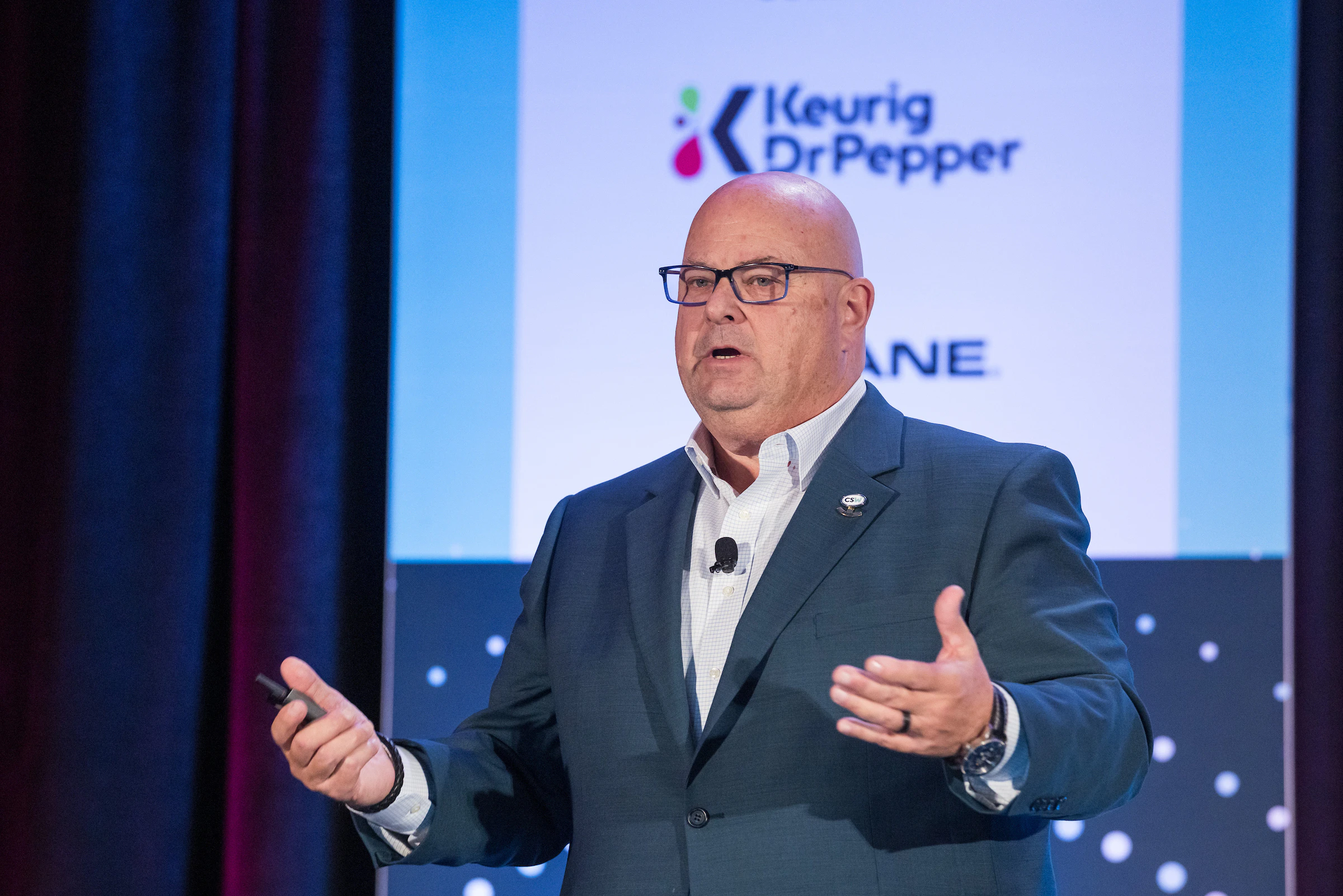 Speaker from the general session stage at CSW.