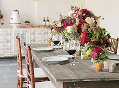 table with floral bouquet