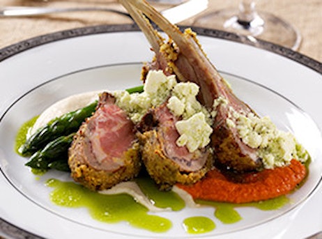 lamb chops with green sauce