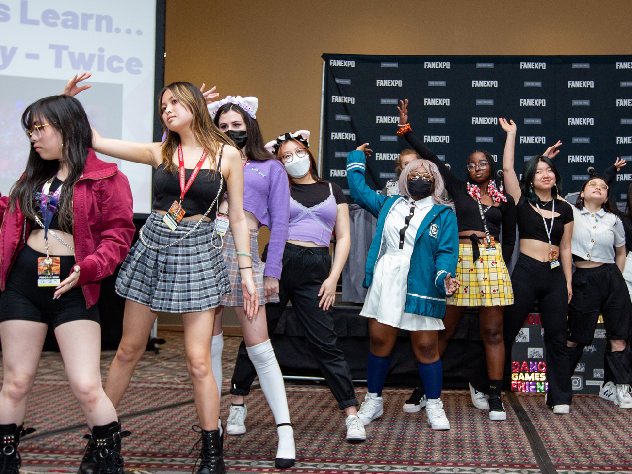 8 guests learning a K-Pop Dance routine