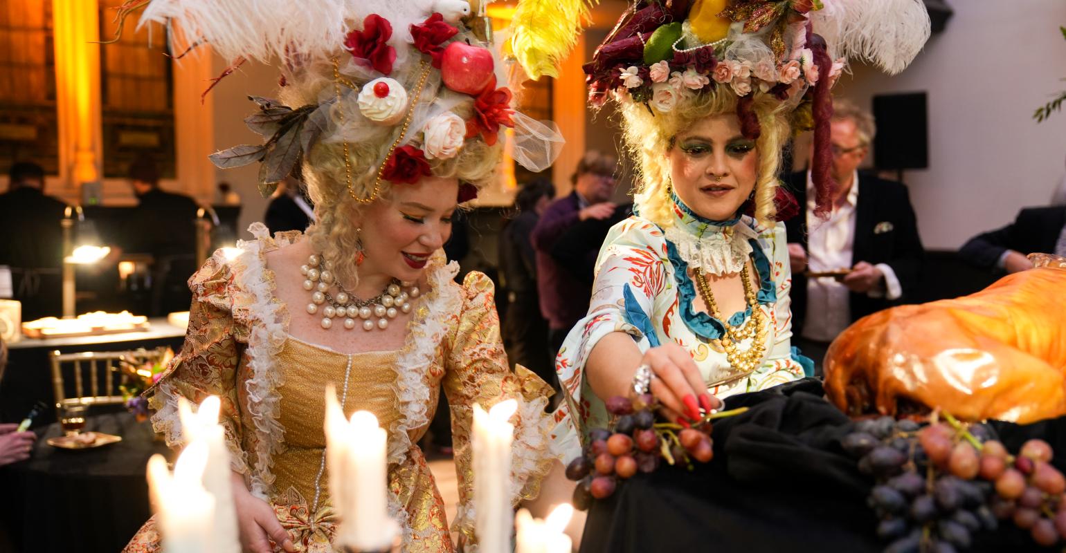 party guests in rococo attire