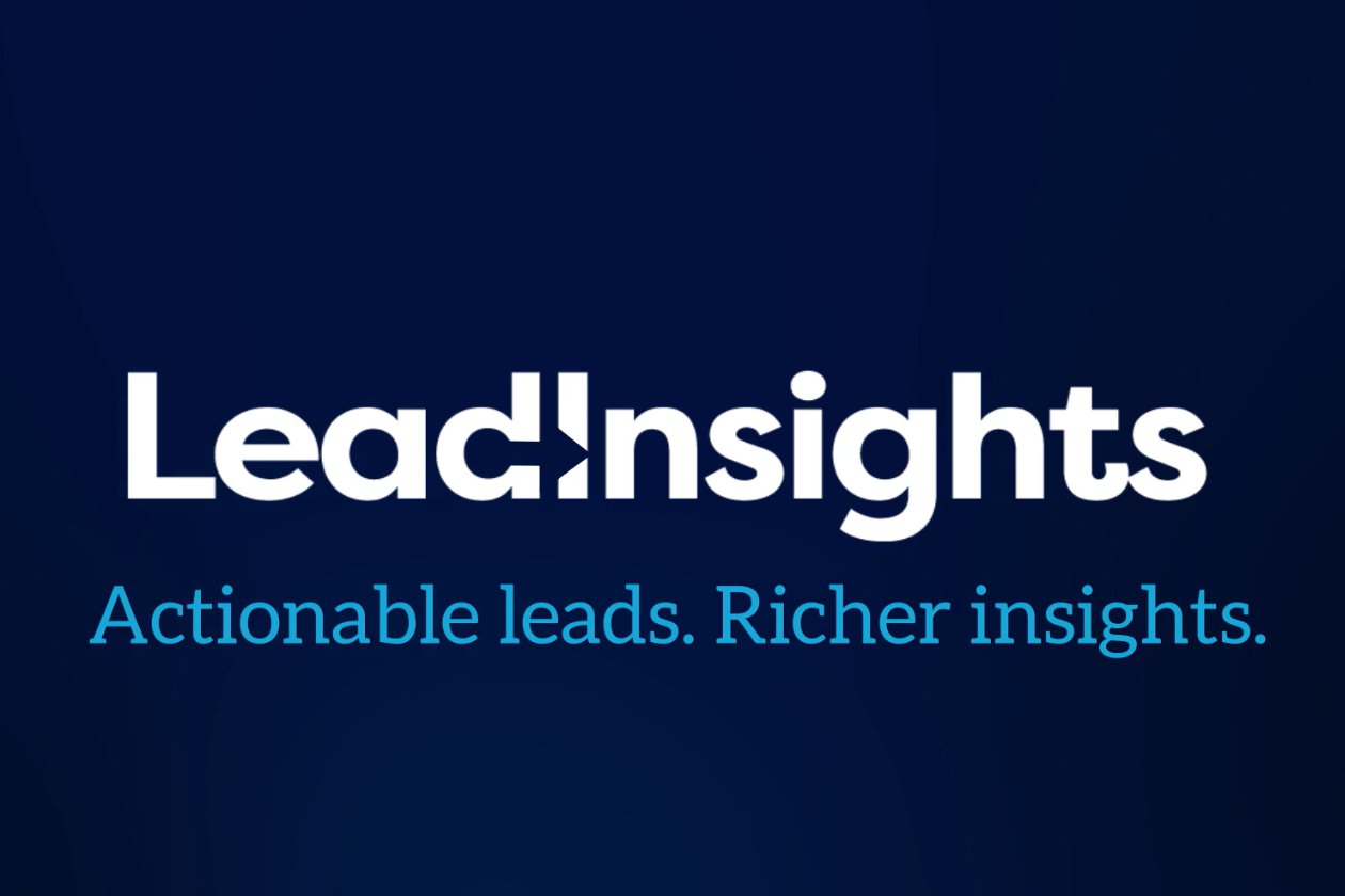 Lead Insights logo and tagline “Actionable leads. Richer insights.” — the lead capture platform used by sponsors at HRSE KSA to track and prioritize event leads.