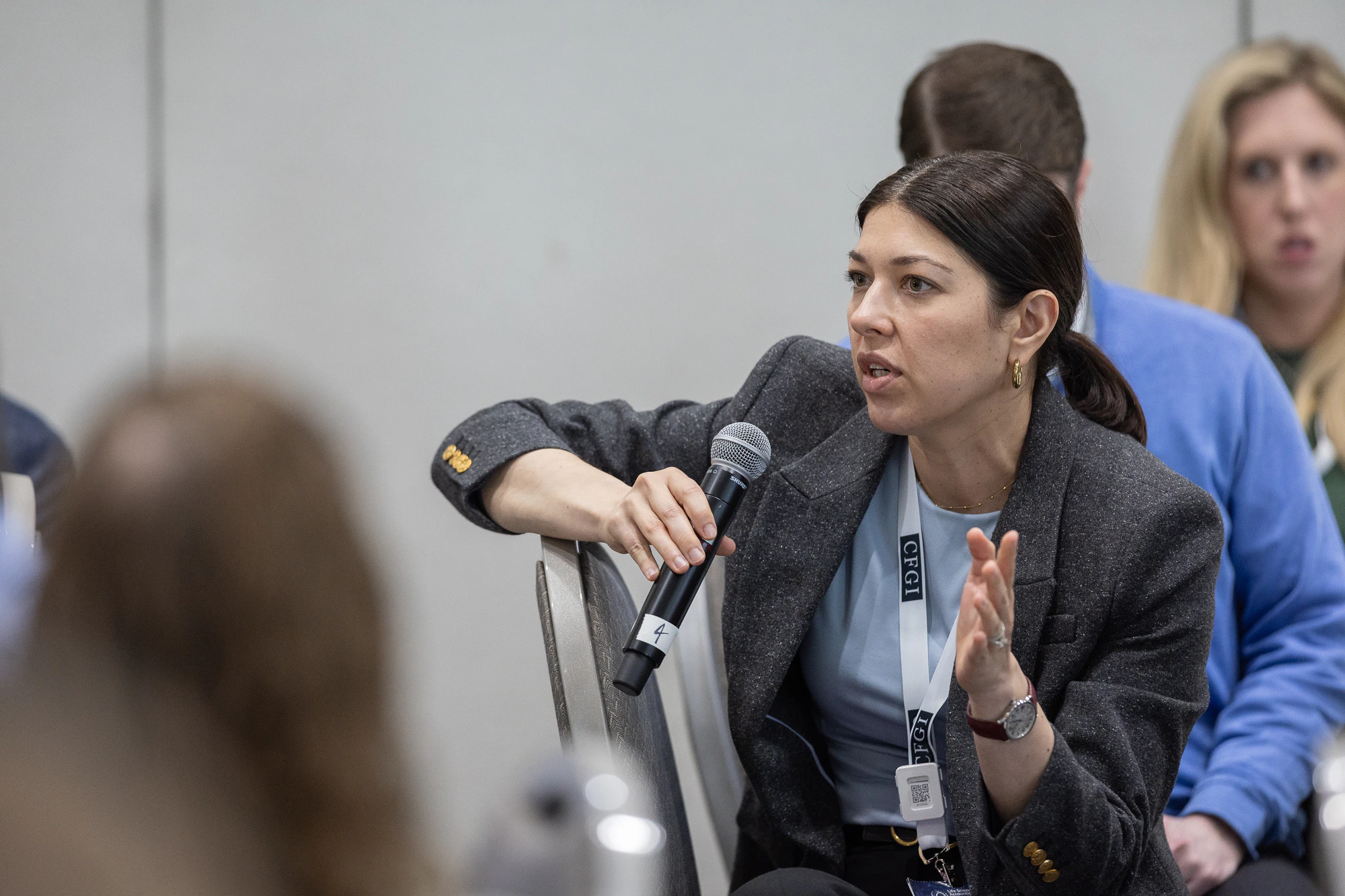 An audience member asks a question at Finance and Accounting for Bioscience