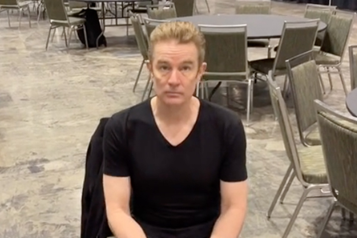 James Marsters in a black tshirt sitting down