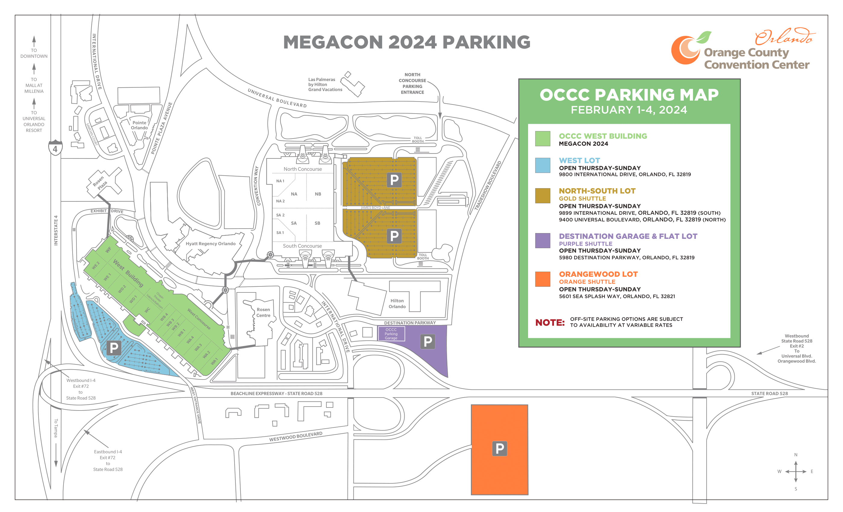 MCO 2024 Parking | MEGACON Orlando