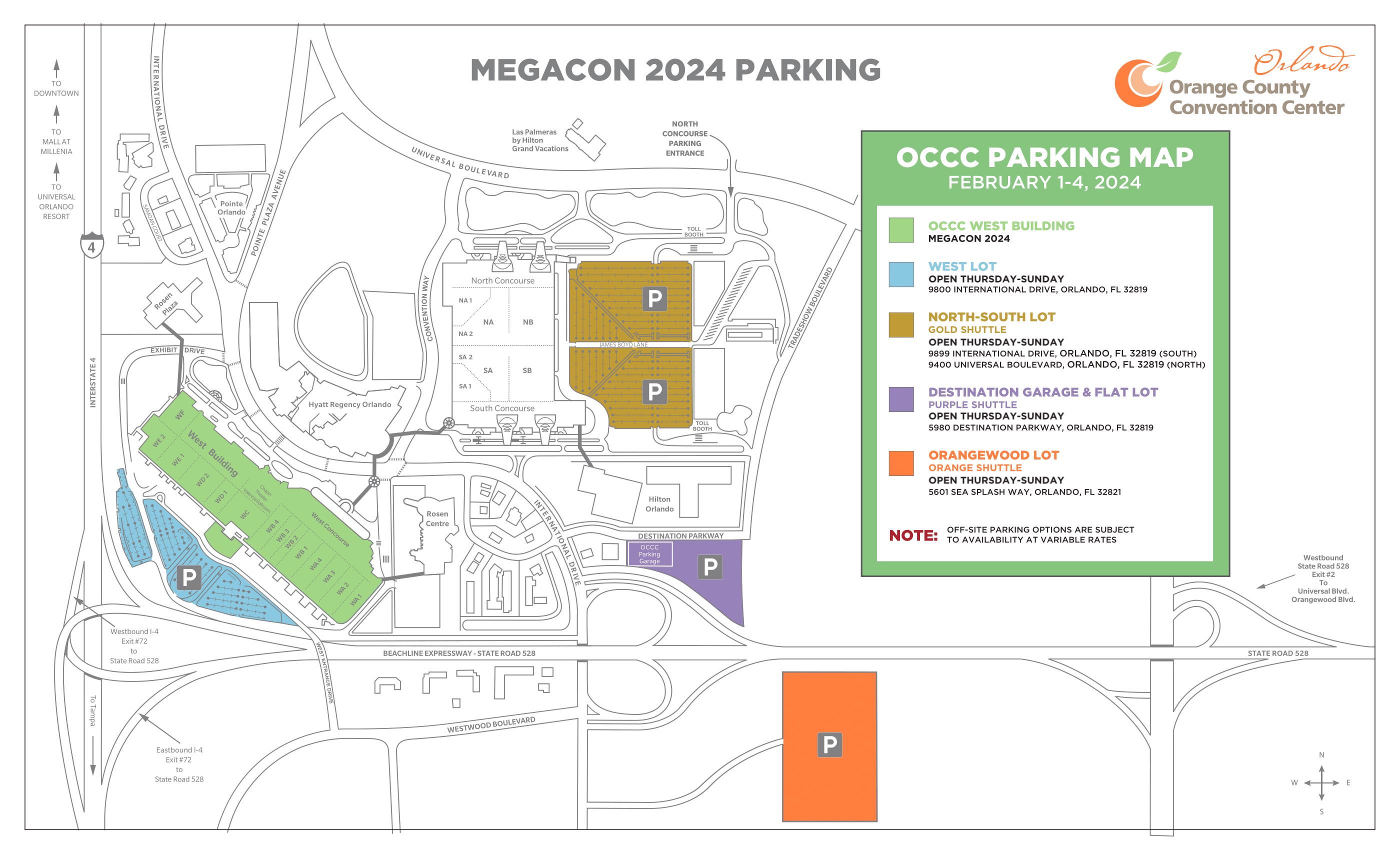 MCO 2024 Parking MEGACON Orlando