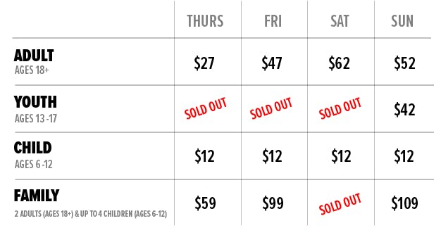 Tier 3 Single Day Pricing