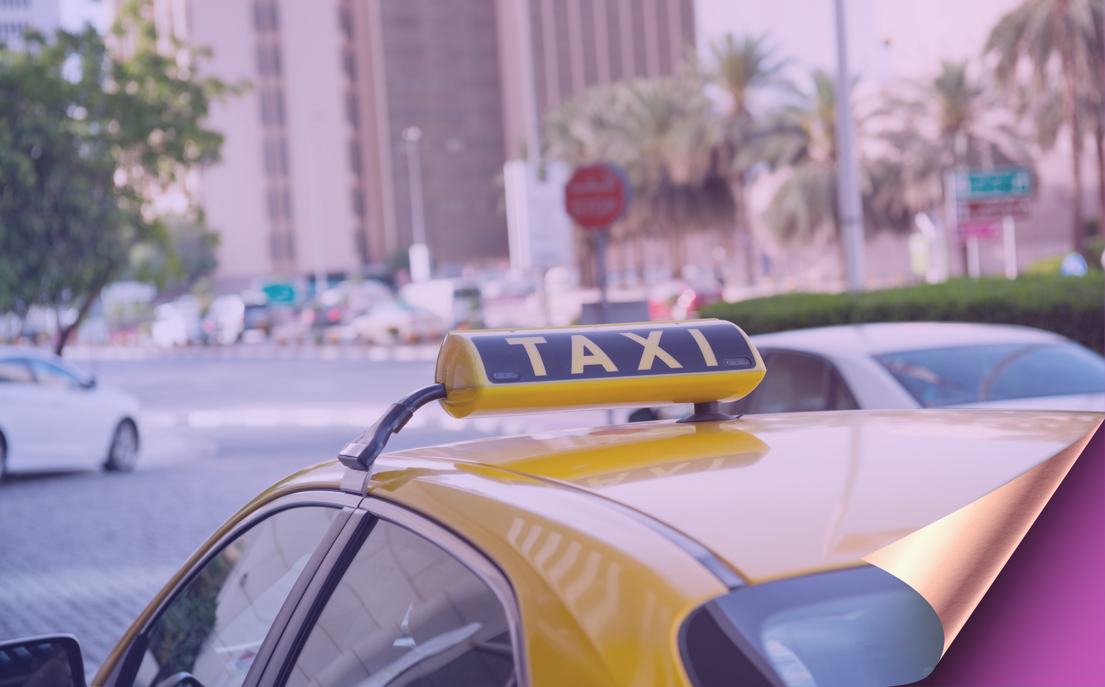 Dubai taxi near World Trade Centre, showcasing metro access, parking areas, and ride-hailing for MEES 2025 visitors in Dubai