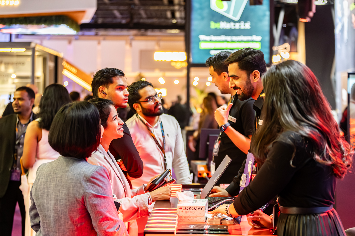 Event professionals networking and showcasing new technology at MEES in Dubai