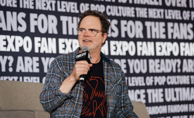 fans posing for photo in Star Wars ship installation