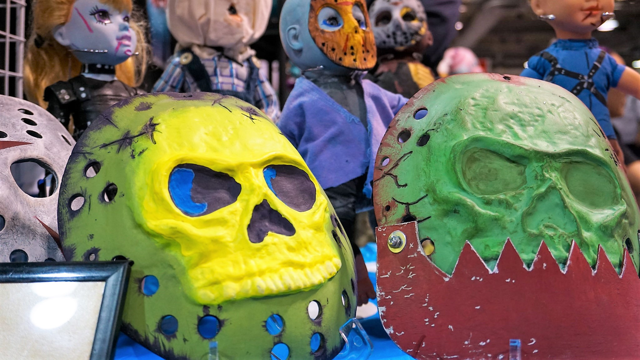 Painted masks of different horror characters