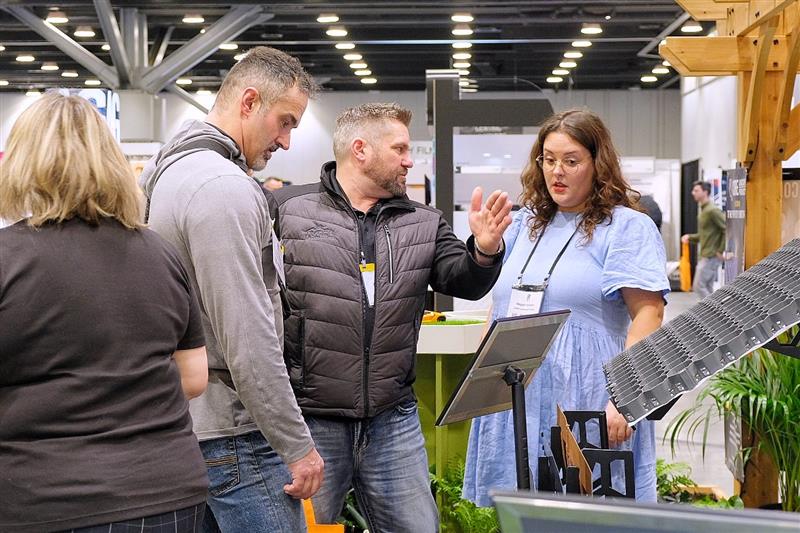 Busy tradeshow booth