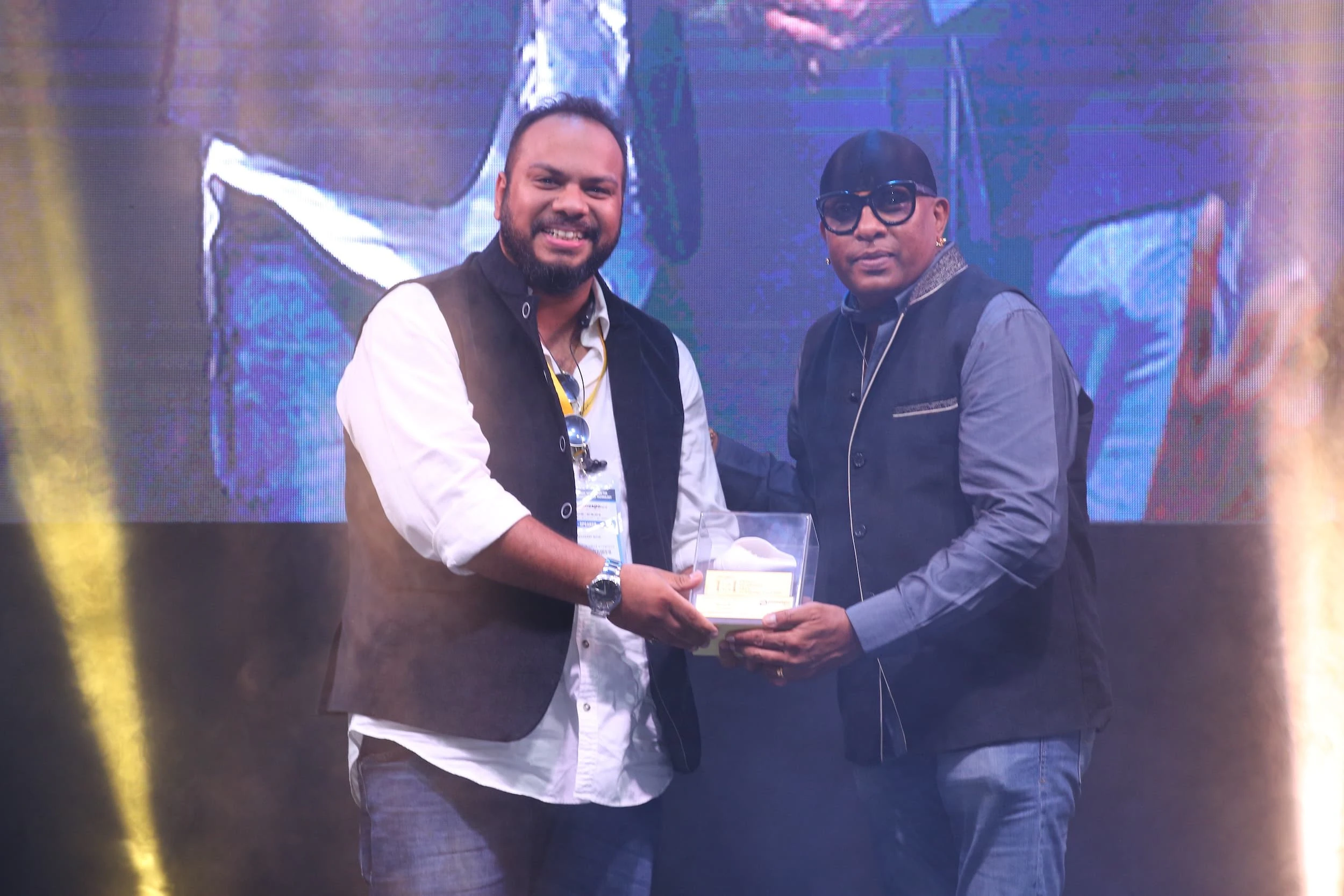 Meghdeep Bose, receives his award for Music Producer (Hindi Film Song) from Sivamani