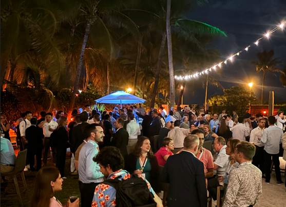 Crowded evening reception during the Biostimuants World Congress in Miami 2024