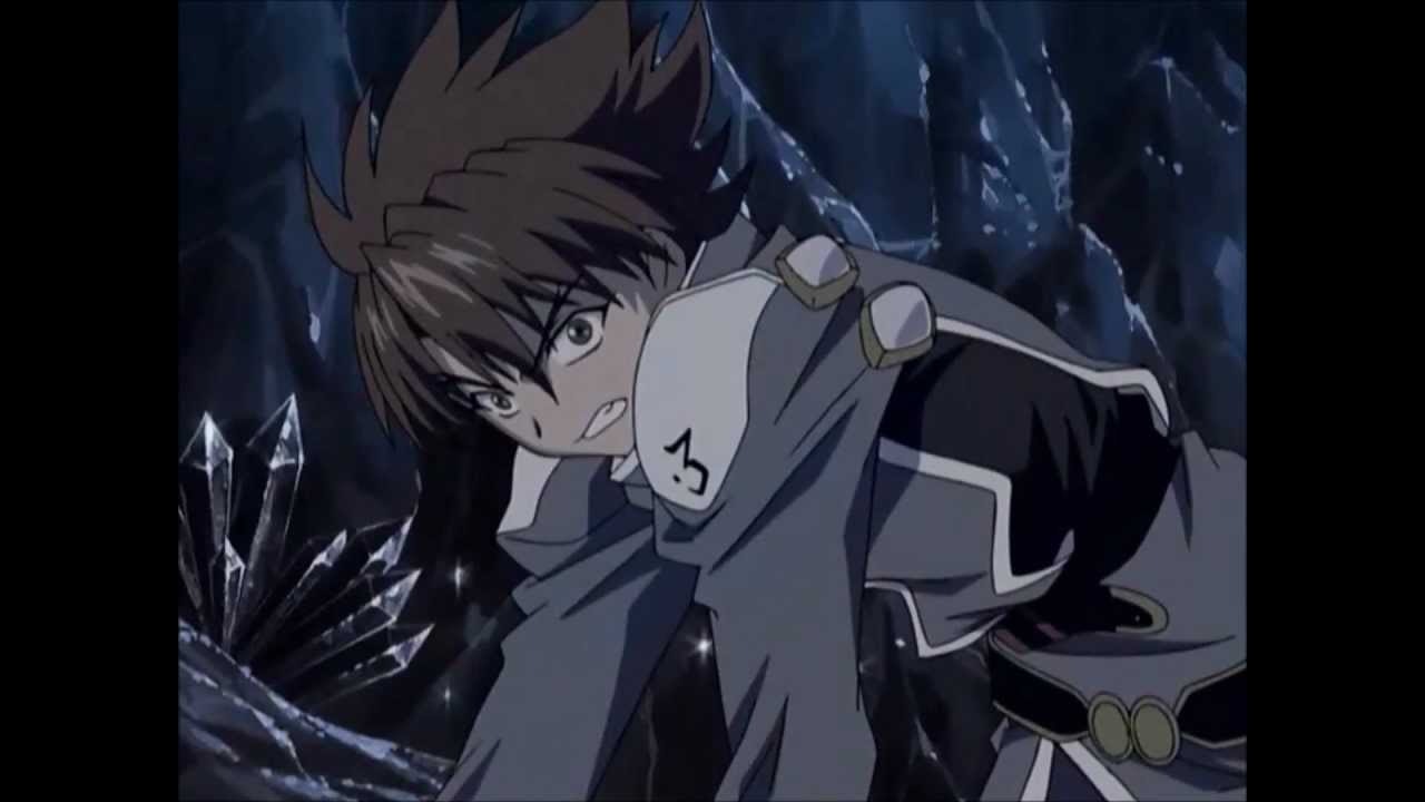 Christopher Armalite, the character from Scrapped Princess, has brown spiked up hair and brown eyes. He has a worried experience on his face. He is wearing a grey jacket with a black and a white stripe down the sides.