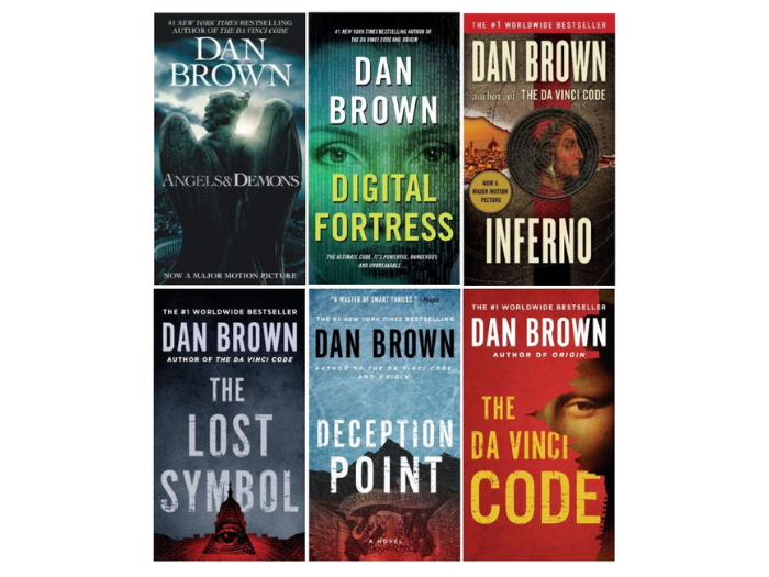 Collage of Dan Brown's Books