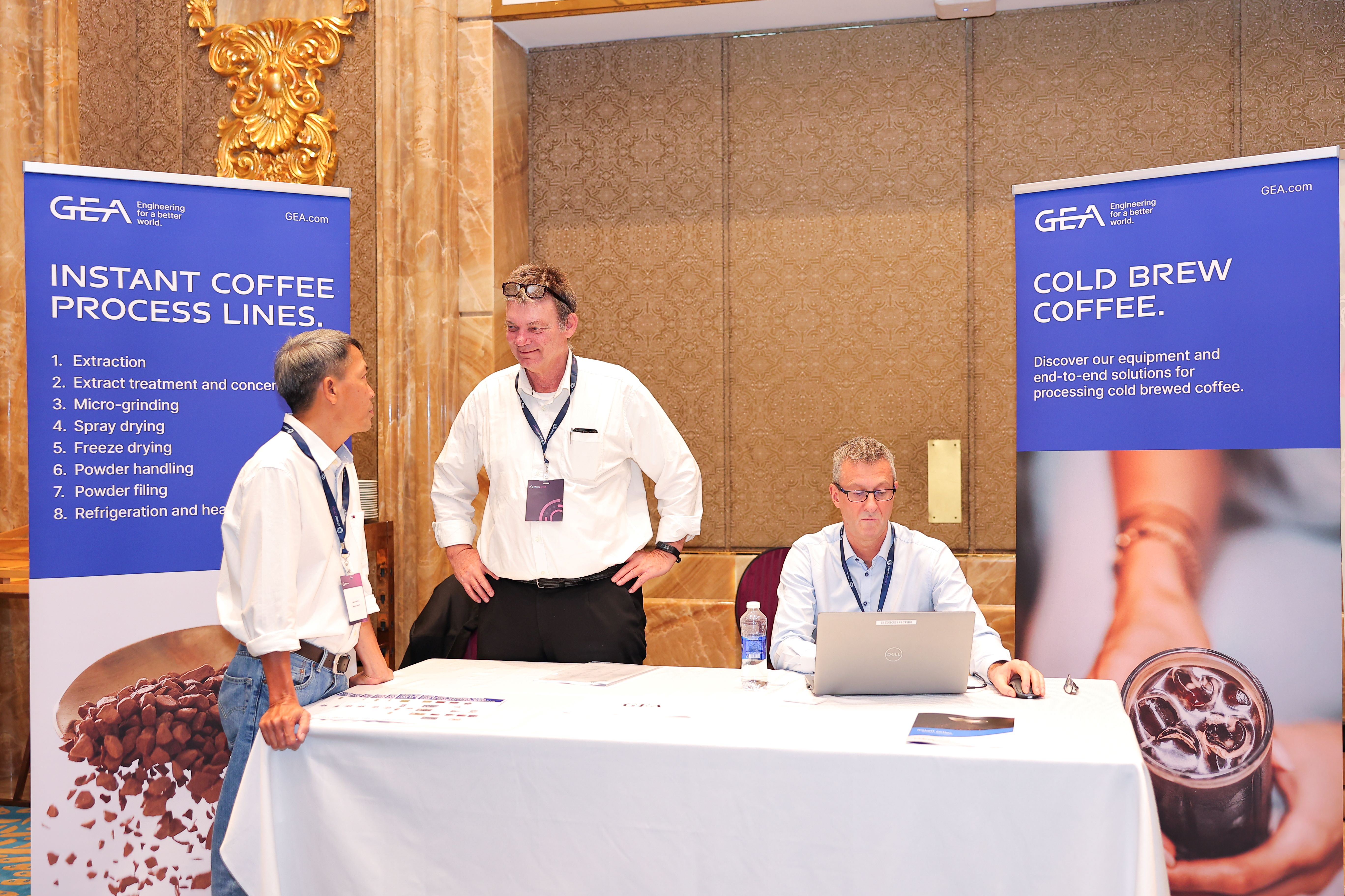 booth representative at asia international coffee conference