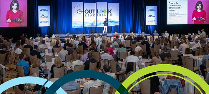 General Session showcasing the audience engaged with the speaker from our previous Outlook Leadership event.