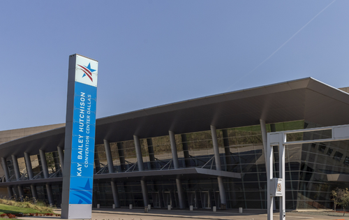 Picture of the outside of the Kay Bailey Hutchison Convention Center