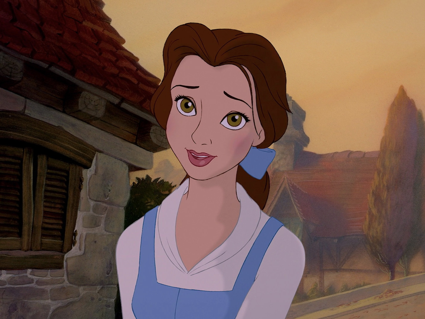 Belle from Beauty and the Beast during sunset