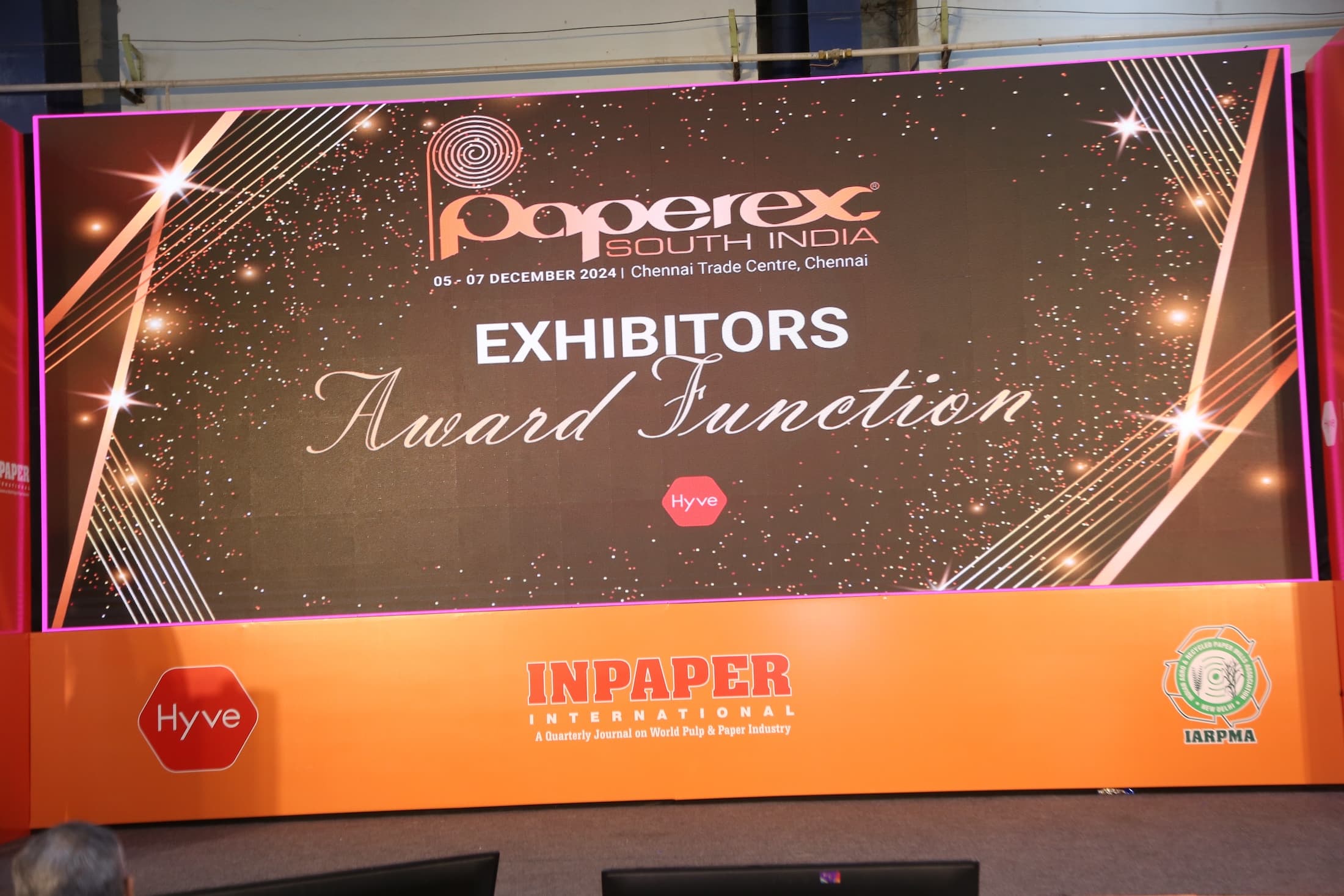 Photocall backdrop for the awards ceremony at Paperex South India