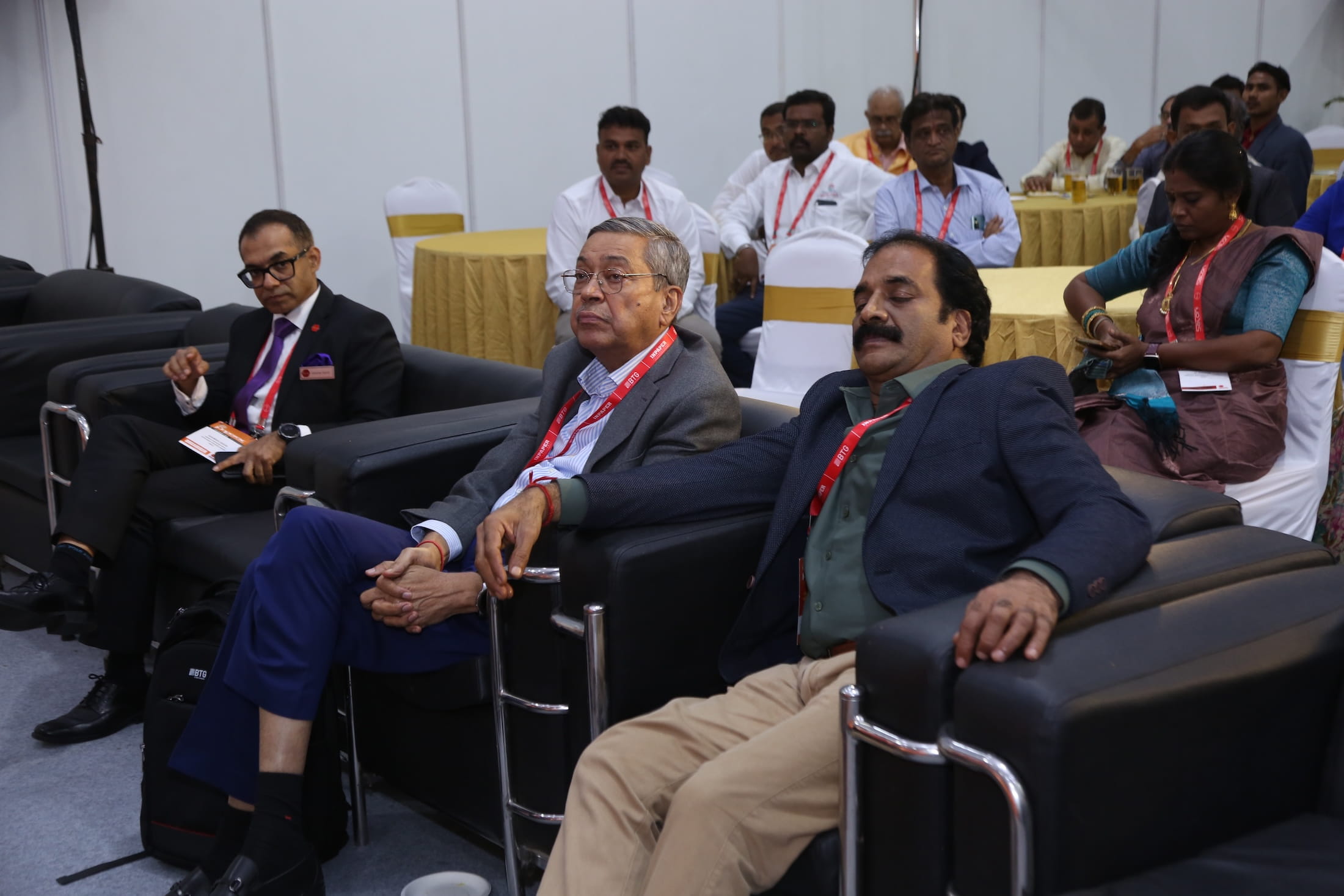 Attendees seated and watching the awards section at Paperex South India