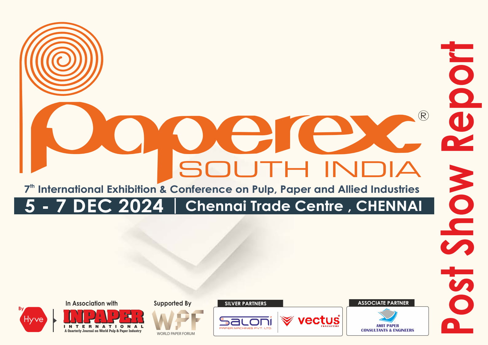 Downloadable brochure for Paperex South India, featuring event details, exhibitor information, and participation highlights