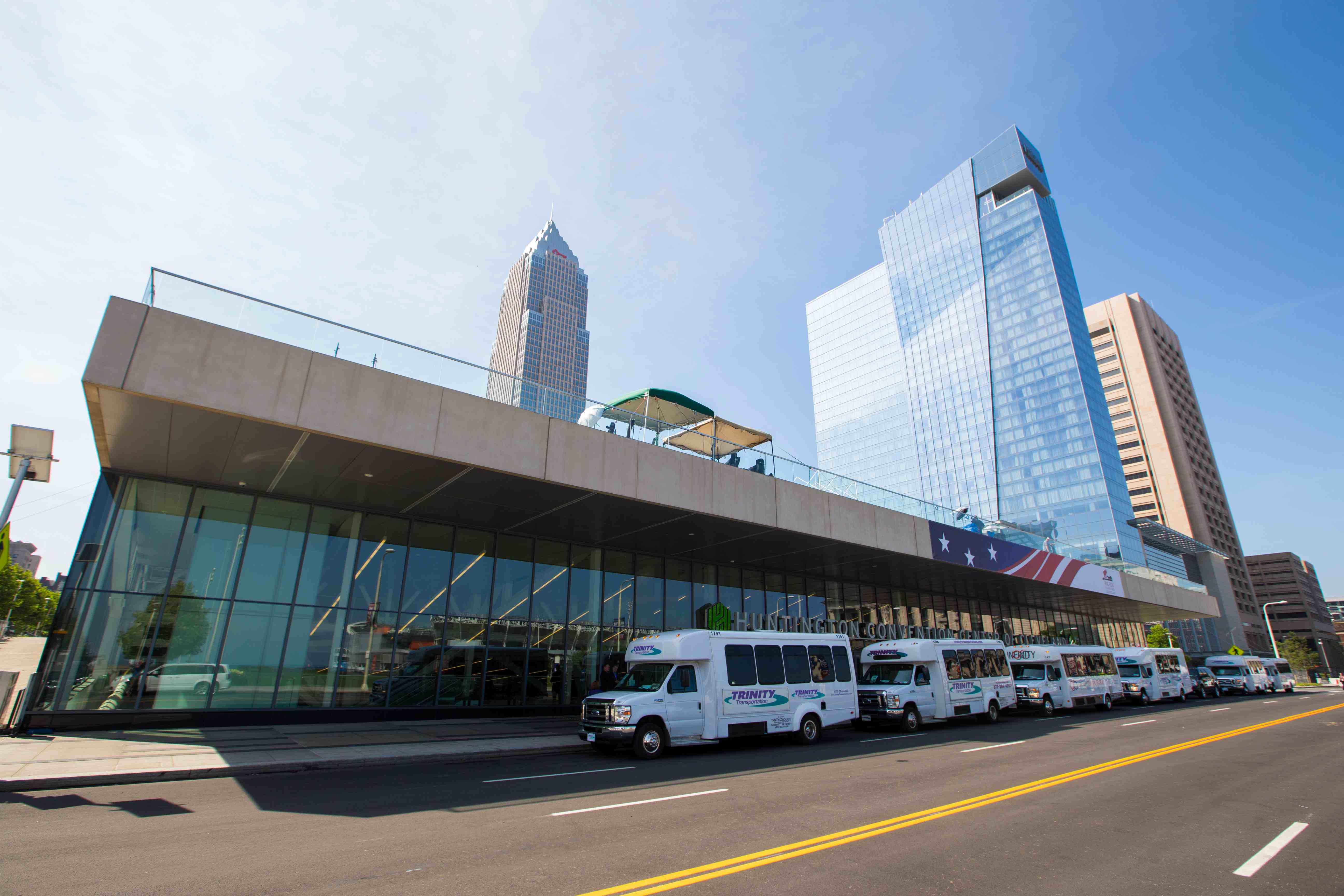 picture of parking spots outside the front of Huntington Convention Center of Cleveland