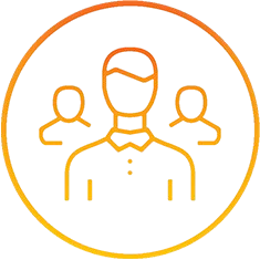 Icon representing leadership, collaboration, and team development for the Leading World-Class Service & Support Teams conference track.