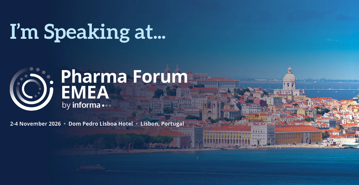 "I'm Taking the Stage at Pharma Forum EMEA" graphic for speakers