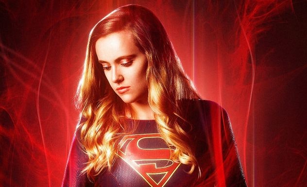 Colorado Kryptonian dressed as Supergirl with red flares digitally added around her