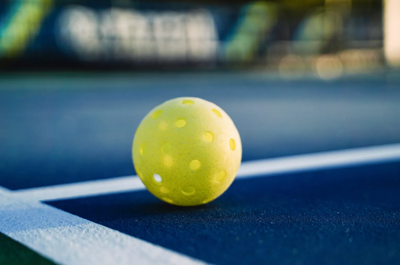 Pickleball on the court floor