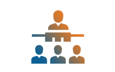 Icon of a seminar at Najah Expo 2025, highlighting 50+ free workshops with expert speakers on admissions and careers.