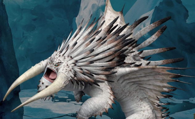 A cryptid-esqe creature, will quill like scales roars, standing in a cave.