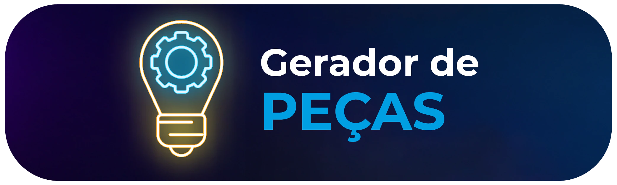 Botão verde com o texto "gerador de peças" e a ilustração de quadros com fotos na lateral esquerda.