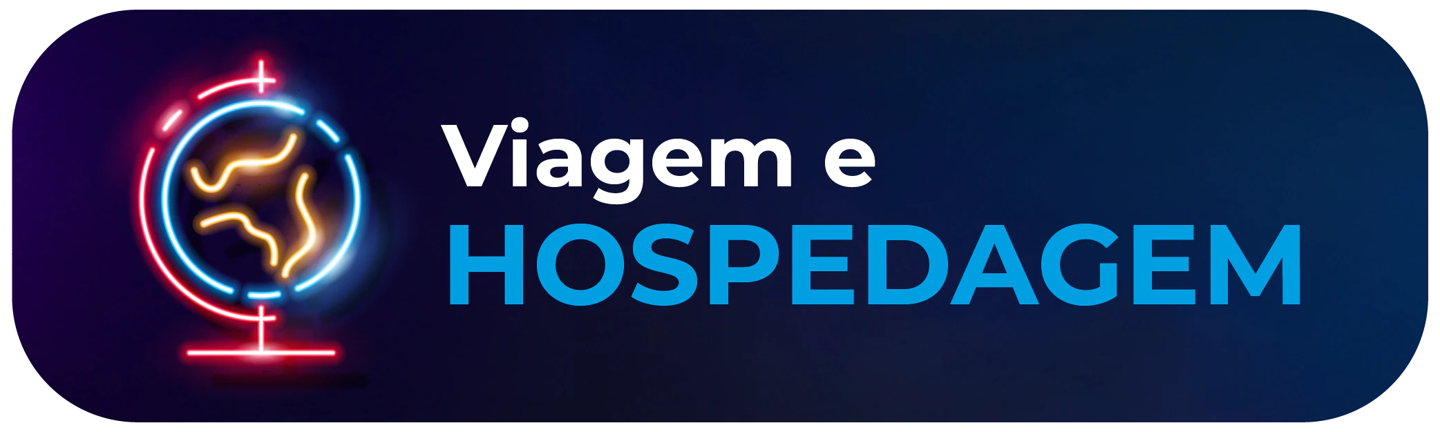 Botão verde com a frase "viagem e hospedagem" e o ícone de um calendário e um avião   a esquerda.