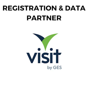 Visit by GES logo – Registration & Engagement Partner at SES 2026, powering attendee registration, engagement, and data tools